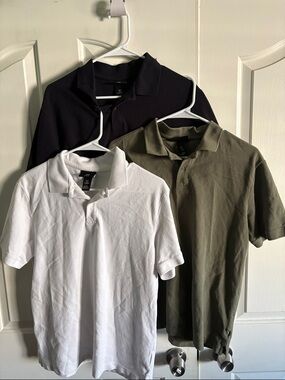 H&M Men's Polo Pack in White, Olive, and Black